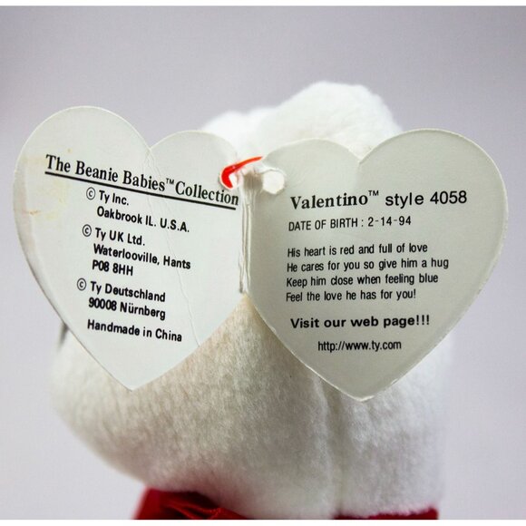 Ty Valentino 1994 with Brown Nose & Valentina 1999 Beanie Babies with Tags - Picture 5 of 15